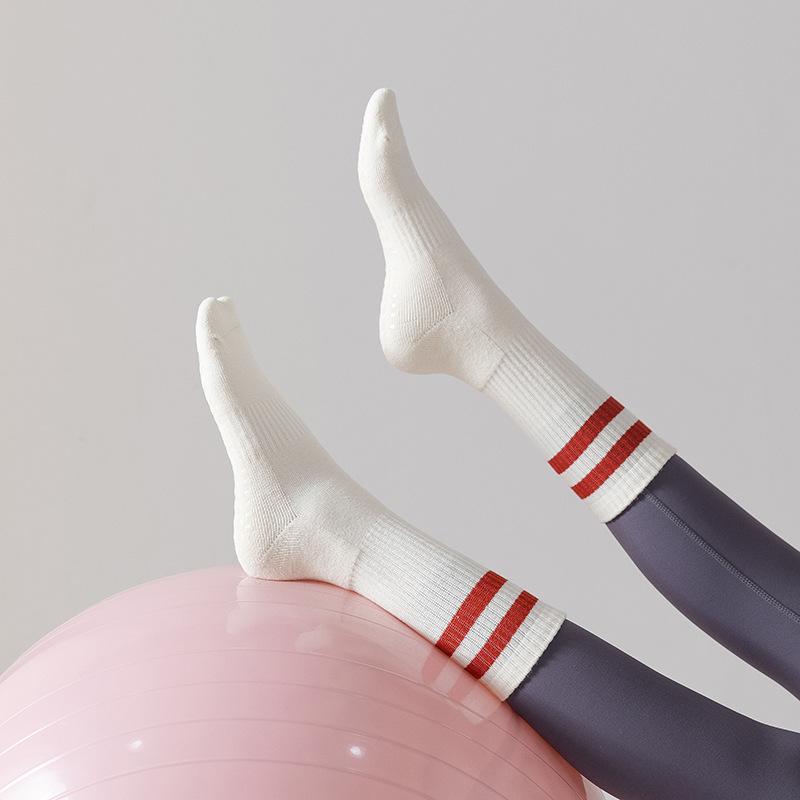 Yoga Socks, Women's Professional Anti-slip Mid-calf Socks, Pure Cotton Indoor Fitness, Running, Pilates Sports, Adult Floor Socks