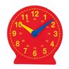 Teaching Clock Red Face Analog Yellow Numbers for Teacher, Children, Homeschool