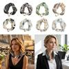 Magnetic Buckle Pearl Magnetic Clasp Scarf Thin Women's Shirt Necklace Elegant Silk Scarf  Women