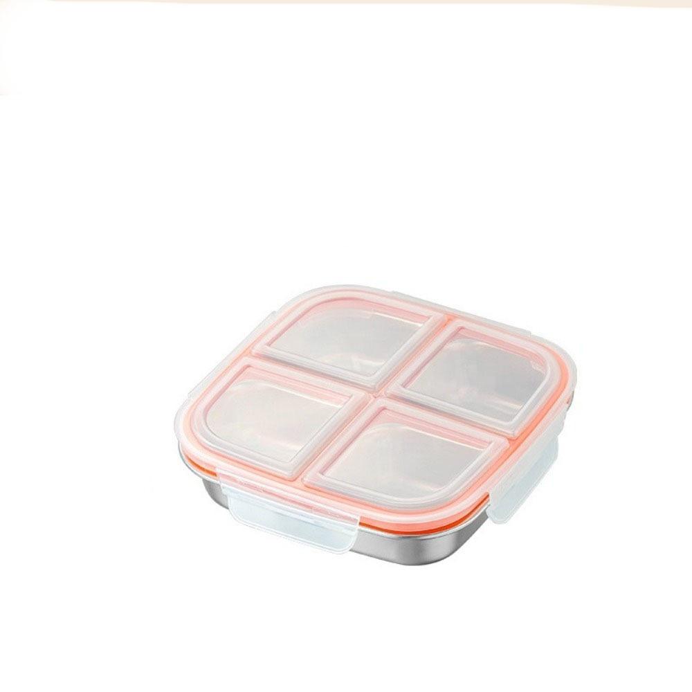 Leak Proof Stainless Steel  Lunch Box Reusable Student Meal Plate Food Container  Child School