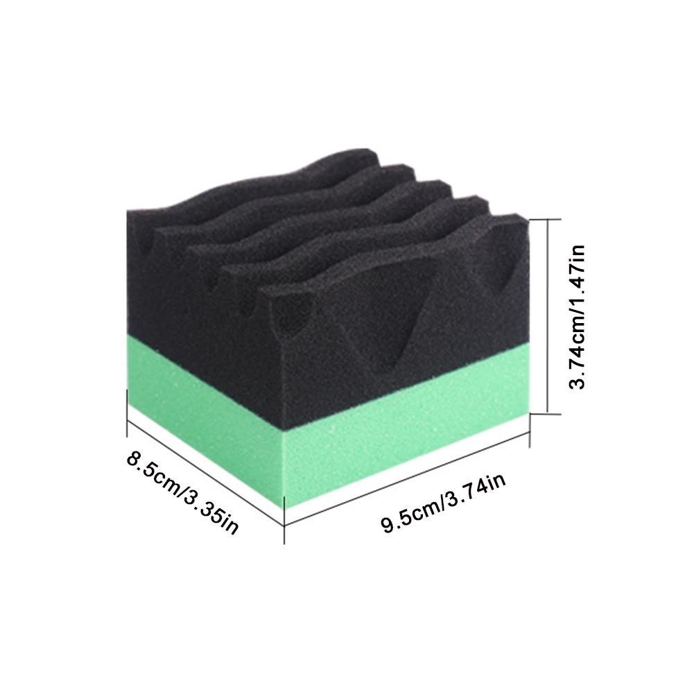 Car Square Water-Groove Polishing & Waxing Sponge Durable for Oil Stain Removal Car Care Automotive Detailing Cleaning Tool