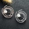 Broche para mujer con perlas de imitación y diamantes de imitación, elegante suéter, chal, bufandas, clip para el pecho, decoración de vestido, adorno de ropa, joyería para fiesta de boda
