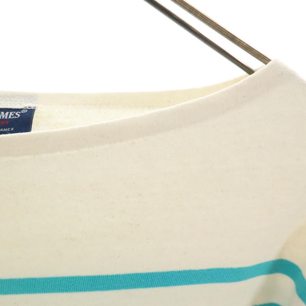 SAINT JAMES Made In France Border Pattern Long Sleeve Boat Neck Basque Shirt Women Used