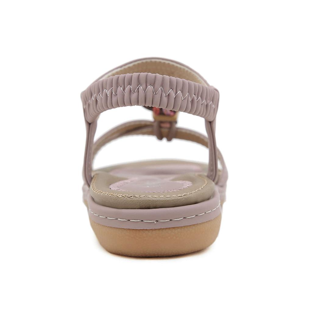 New Summer 2025 Spring and Summer Rhinestone Casual Seaside Beach Flat Sandals Women's Comfortable Versatile SKT