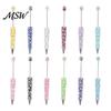 Creative Gifts for Sisters DIY Beadable Pen, Bling Rhinestones And Faux Pearls Beaded Decorative Stationery Students Black Ink Ballpoint Pen