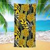 Fresh Green Monstera Leaf Beach Towel Sand Free Towel Tropical Palm Leaves Botanical Print Blanket for Summer Beach
