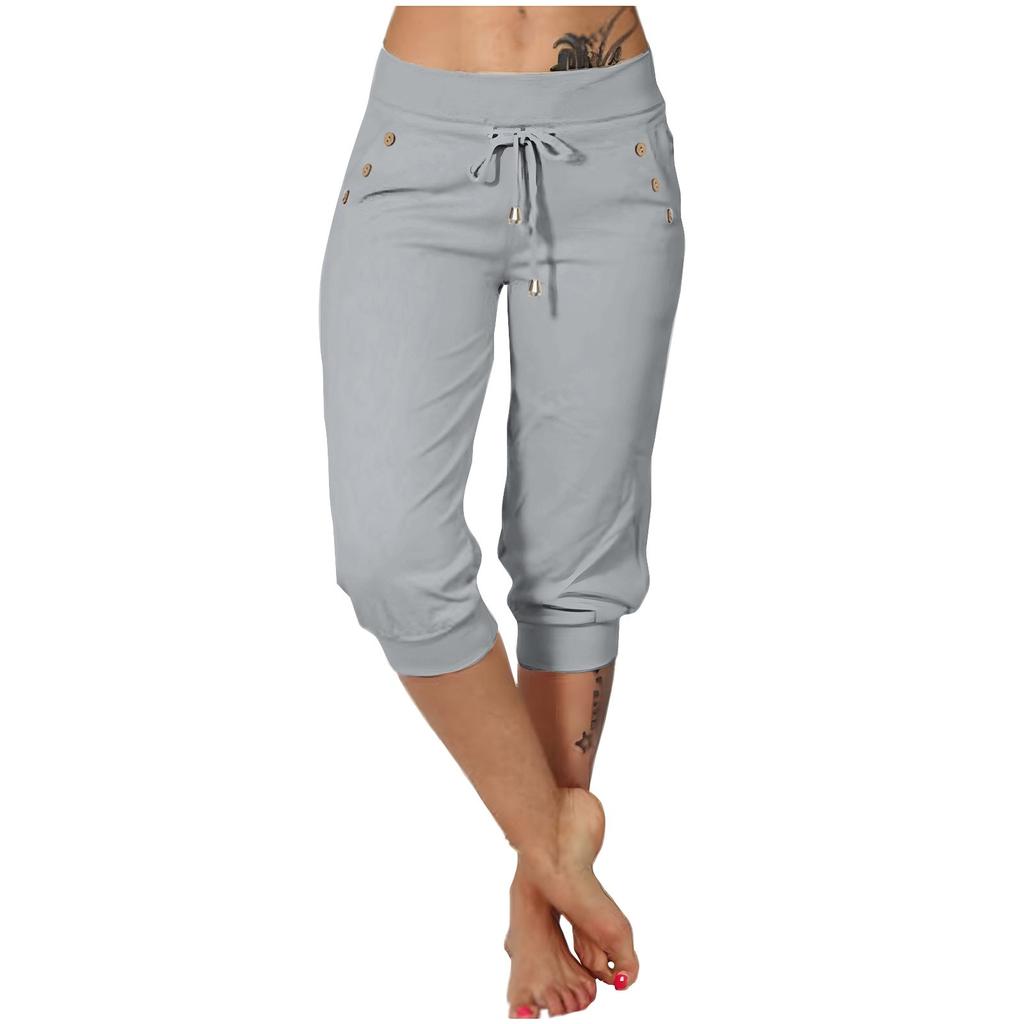 Pants For Women Casual Summer Drawstring Elastic Waist Pant With Pockets