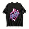 Pop Star Graphic Print Casual T-Shirt Trendy Star Pattern Short Sleeve Tee for Women and Teens Pure Cotton T-shirt