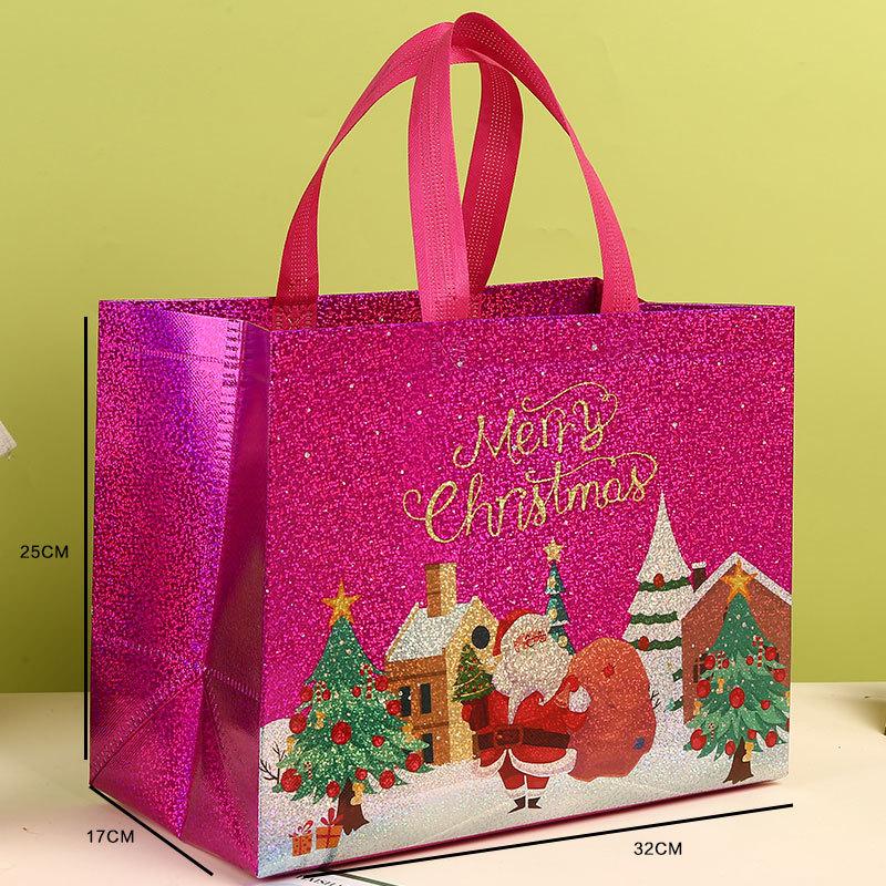 Christmas Gift Bag Non-woven Santa Xmas Tree Tote Bag Large Capacity Shopping Bag Xmas 2026 New Year Candy Gift Packaging Bag