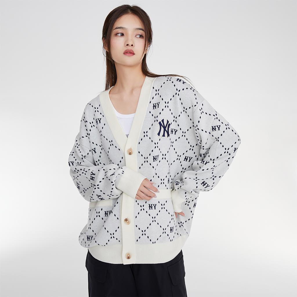 New MLB Knitwear Unisex Gray 3AKCM0134-50CRD