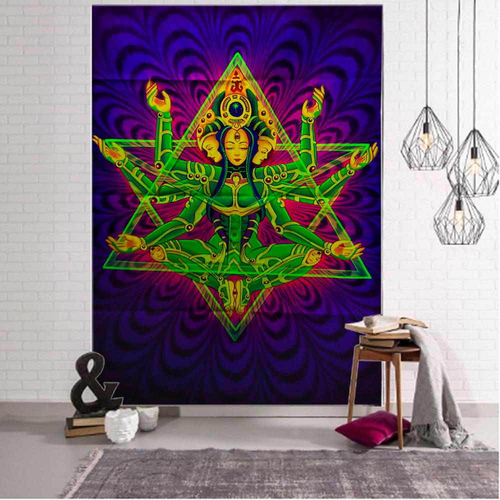 Священный стиль настенный гобелен тканевый гобелен ковер гексаграмма узор гобелен ткань Настенный декор 100x75cm