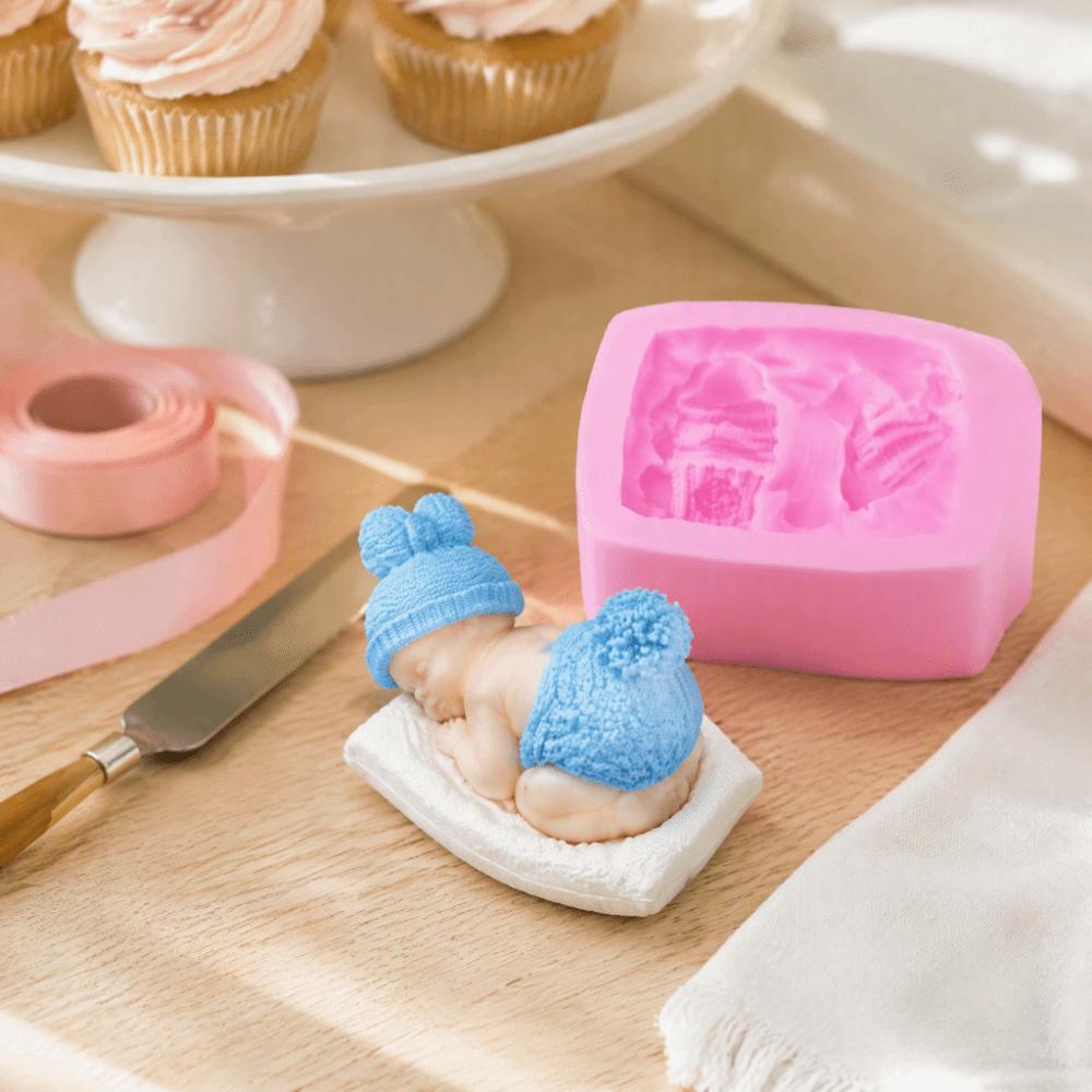 Food Grade Silicone Baby Silicone Mold Non-Stick 3D Fondant Mold Baby Shower Mold  Fondant Cake
