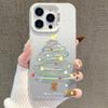 Silver Christmas Tree Graffiti iPhone 13/14 Pro, 15 Promax, 16 Pro, and 17 Case Cover