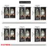 2D flat printing 2pcs Window Curtains Gothic Red Rose Flowers Polyester  Without Electricity Festive Backdrops Suitable for
