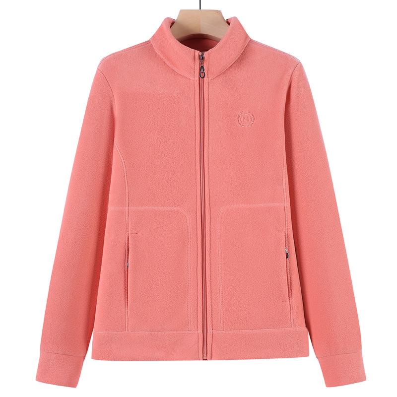 

Женская флисовая куртка для весны и осени: Легкий повседневный топ на молнии для мам и бабушек 2XL (recommended for 50-57.5 kg)