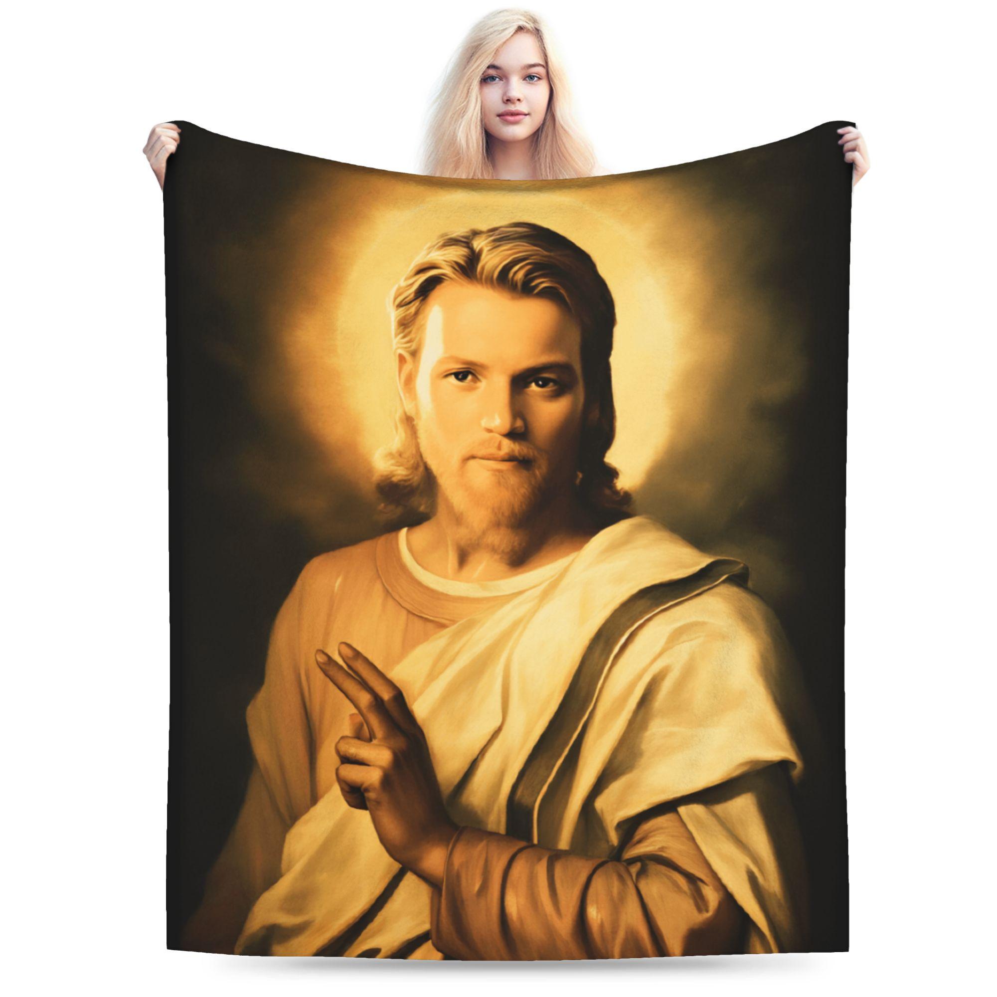 

Ewan Mcgregor head Soft Warm Blankets Boy Girl Plush Throw Blanket Pattern Living Room Flannel Bedspread Sofa Bed Cover 30x40in