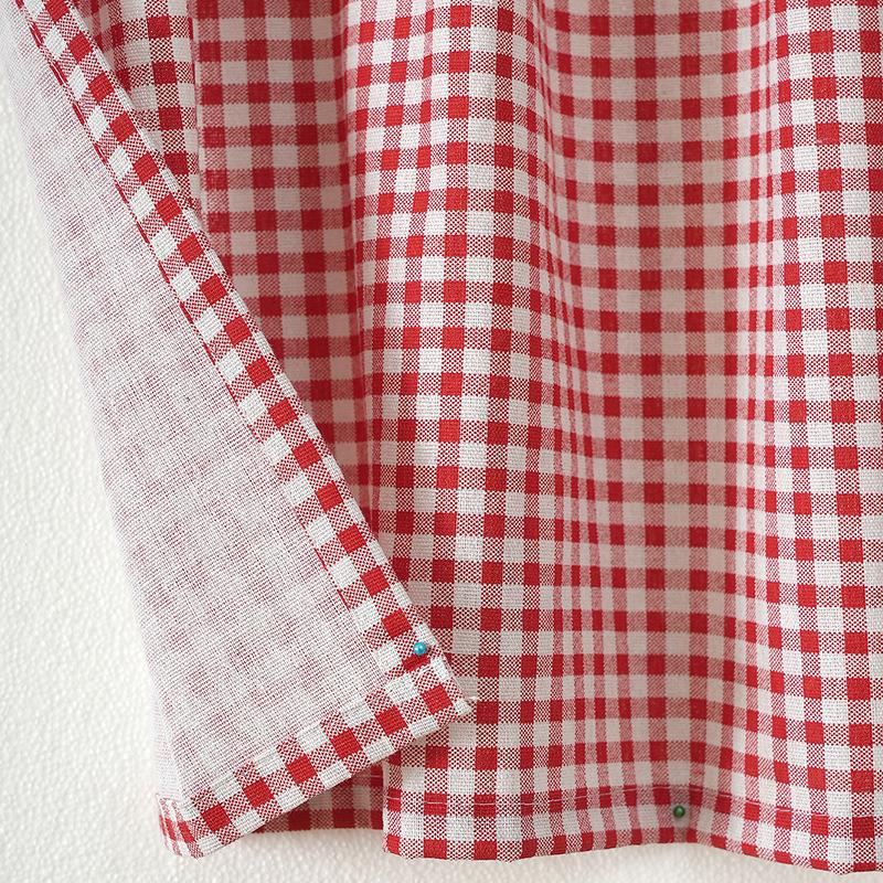 Thickened Print Plaid Short Curtains for Living Room Bedroom Kitchen Window Blocking Decorative Small Curtains
