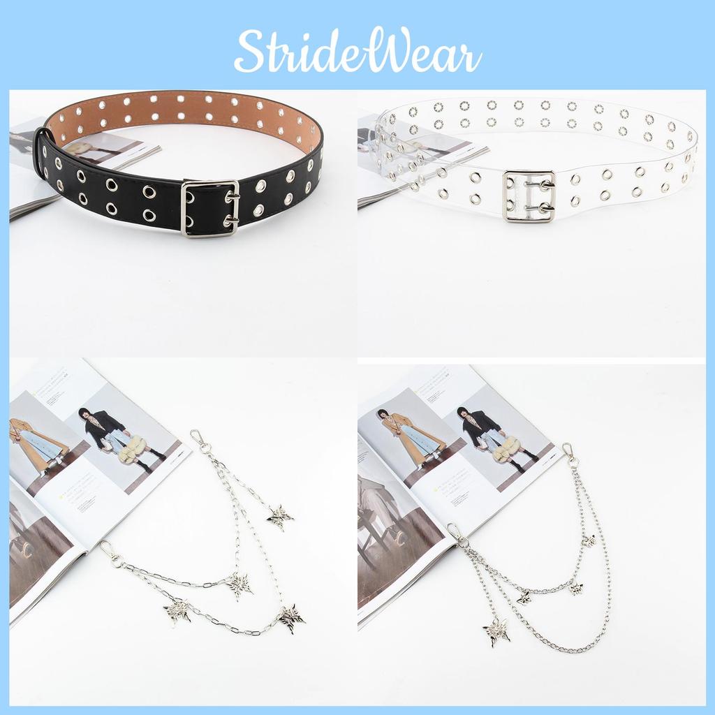 Fashion Double Breasted Design Women Waist Belt And Butterfly Metal Decor Chain For Street Fashion