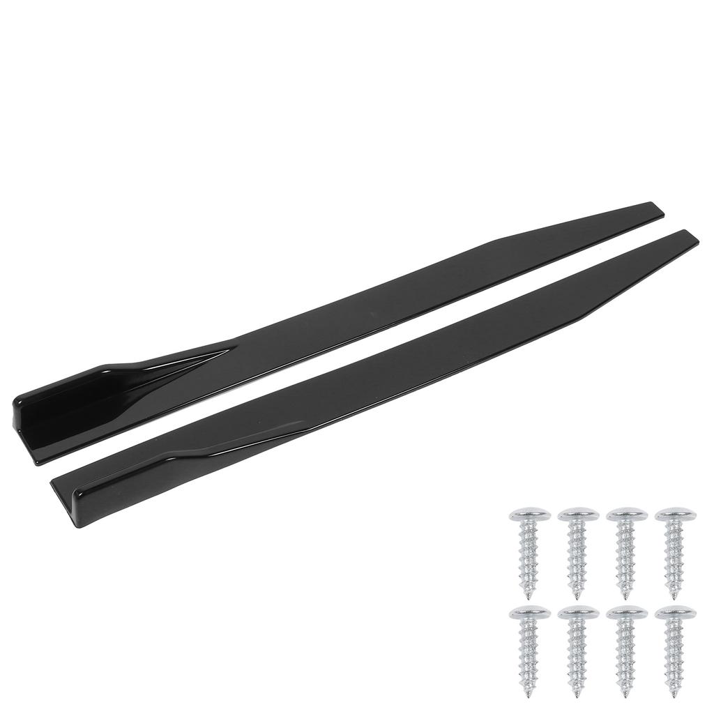 2pcs Car Side Skirt Splitter Lip Winglet Diffuser Universal for Sedan and Hatchback 120cm 47.2in Glossy Black