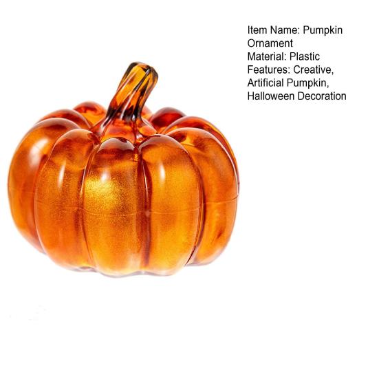 Mini křišťálová dýňová figurka Sběratelská umělá dýně Stolní ozdoba pro podzimní sklizeň Den díkůvzdání Halloween