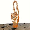 Freestanding Metal Cat Garden Stake Abstract Rustic Iron Sculpture Indoor Outdoor Lawn Decor Sturdy Durable Yard Patio Decoration Gift Cat Lovers