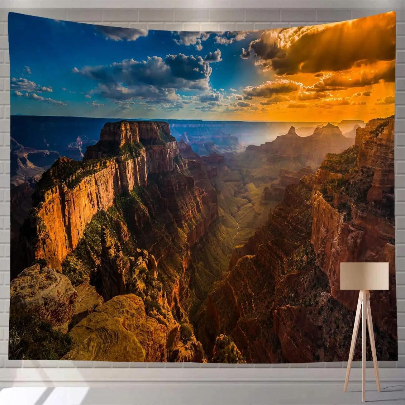 Grand Canyon Tapestry Nature Exotic Park Tapestry Mountain Erosion Rock Tapestry Wall Hanging for Bedroom Living Room Dorm Decor 74x94cm(29x37in)