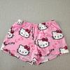 European & American Women's Thin Cartoon Flannel Pajamas - Short Sleeve & Shorts KT Cat Home Set