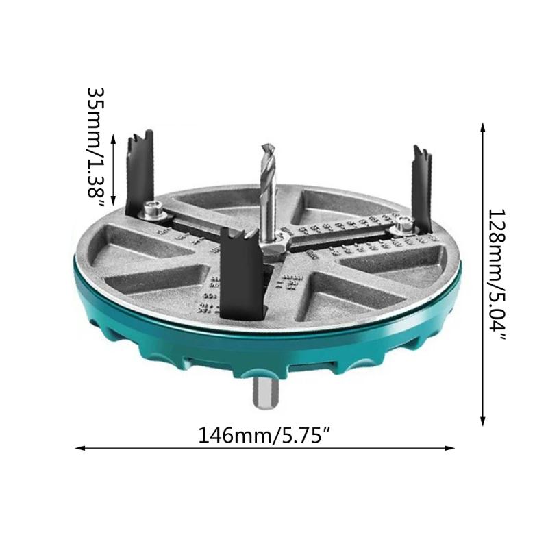 Adjustable Hole Saw Tool Kit Metal Punching Saw for Woodworking, Drilling Cutter 45-130mm Diameter Hole Opening
