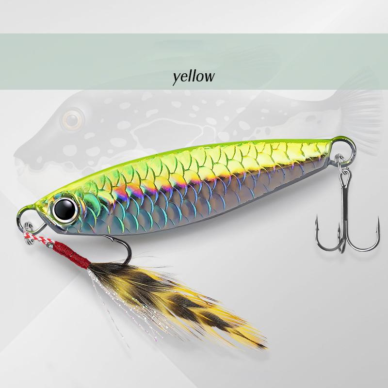 

1Pcs Metal Cast Jig Hooks Shore Casting Jigging Fish Sea Bass Fishing Lure Artificial Bait Tackle