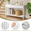 Modern Console Table with 3 Drawers and Open Storage Shelf, Entryway Table Narrow Long Sofa Table Hallway Foyer Table Behind Couch Table, White