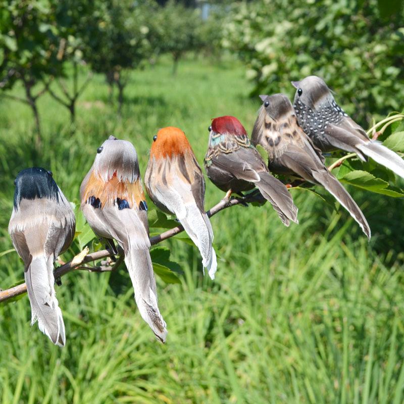 3PCS Fake Bird Cute Foam Bird Bird Figurine Artificial Bird for Home Garden Yard