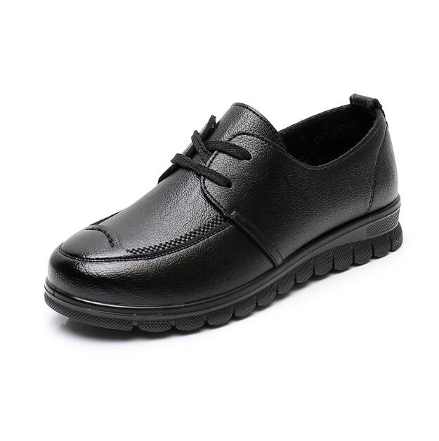 New Women's Shoes Spring Autumn Wedges Soft Sole Non-slip Women's Single Shoes Comfortable Large Size Mother's Leather Pumps