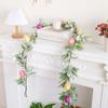 With Green Leaves Easter Egg Garland Plastic Faux Hanging Garland Spring Vine Garland  Office Party