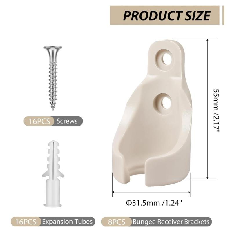 8 stycken skuggklämmor, ersättning, justerbar, säker montering för persienner, gardiner