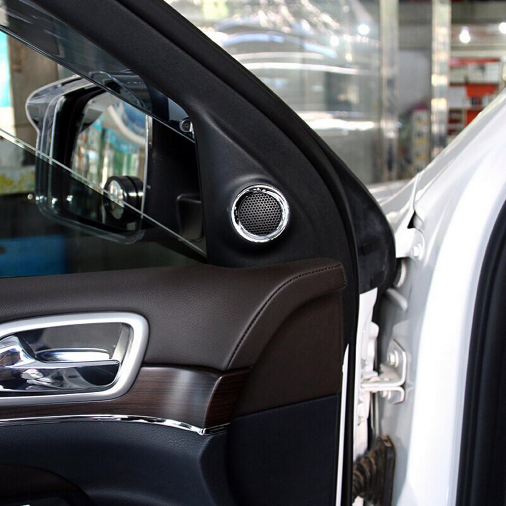 ABS Chrome Decor Ring Car Styling Accessories Front Door Sound Stereo Speaker Cover Trim Fit For Jeep Grand Cherokee 2011-2020