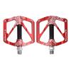 ENLEE 2Pcs Mountain Bike Pedal Bicycle Aluminum Alloy Bearing Pedal Ultra Light Palin Anti Slip PedalRed