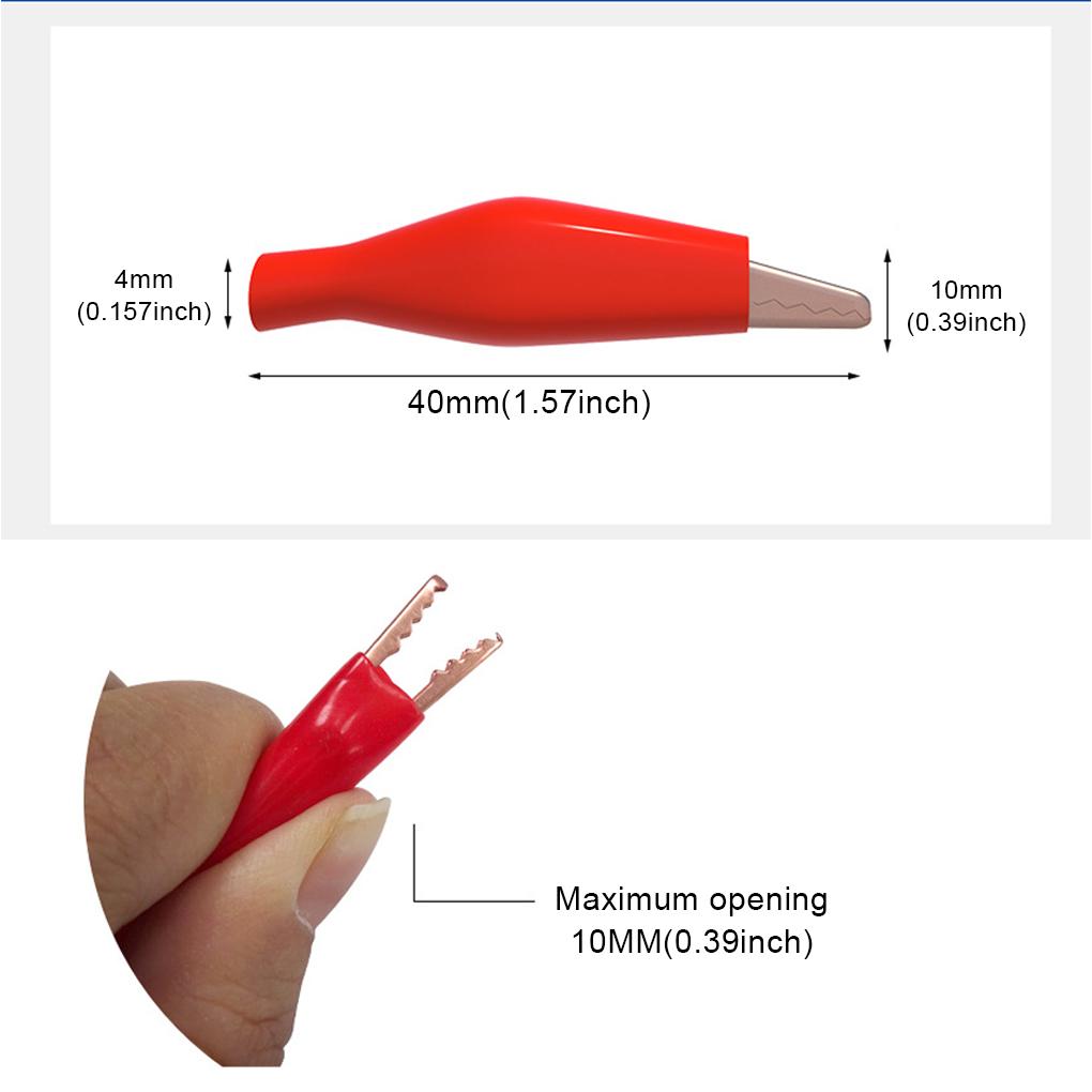 10pcs Test Leads Electrical Alligator Clips Stamping Tester Circuit Connection Cables Voltage Insulators Accessory