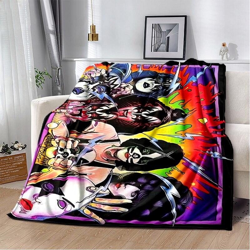 Rockband Kiss Band Decke Mode Flanell Flauschige Fleece Überwurfdecke Kinder und Erwachsene Geschenk Sofa Reise Camping