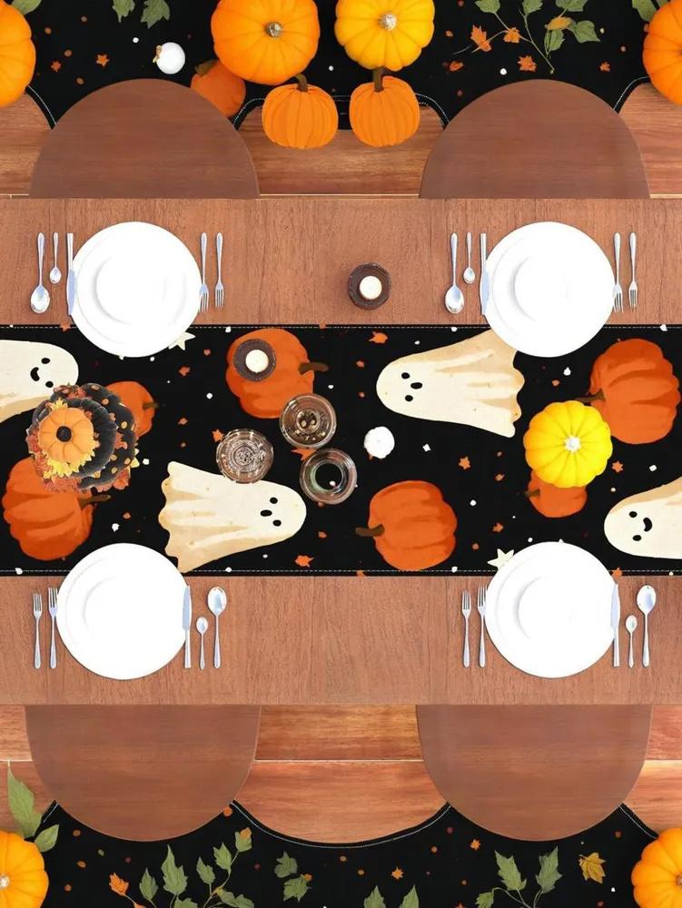 Table Runner 33 X 183 Cm , Linen Halloween Table Runner Kitchen Table Decoration For Indoor And Outdoor Holiday Party Living Room Tablecloth