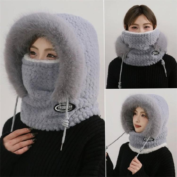 Windproof Fleece Lined Cycling Pullover Hat With Full Face Mask And Ear Protection For Adult Skiing Hiking Camping