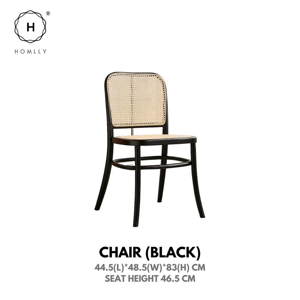 Homlly Natural Rattan Solid Wood Dining Chair