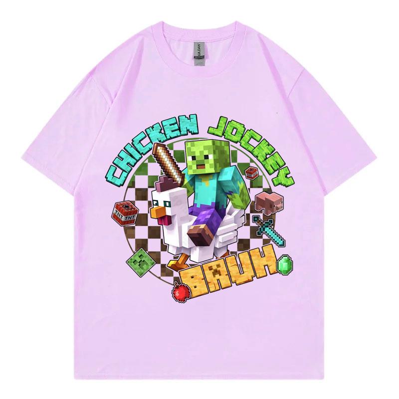 Funny Chicken Jockey Graphic T Shirts High Quality Fashion Y2k Clothing Tshirt Men Women Harajuku Cartoon Short Sleeve Tshirts
