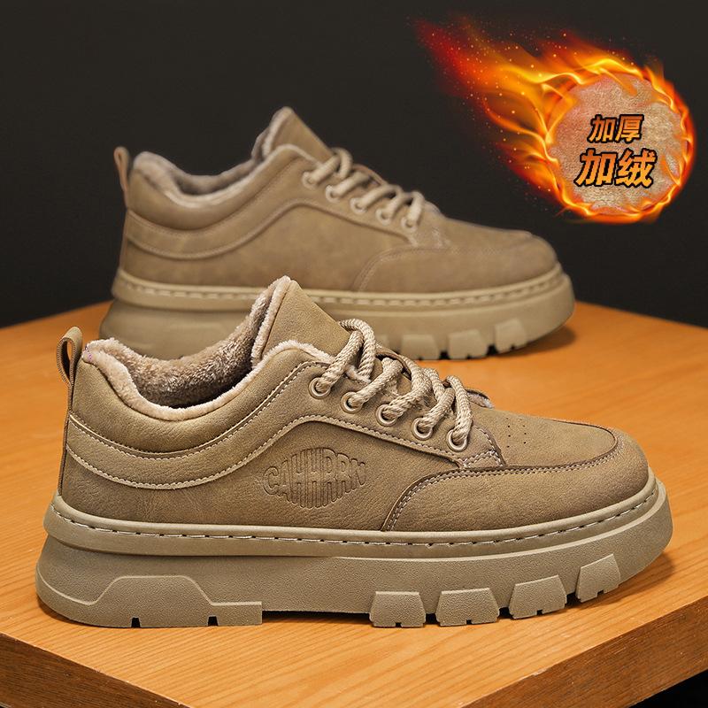 Men S Martin Boots Retro Casual Shoes Sports Platform Work Shoes Velvet Thermal Labor Shoes 39
