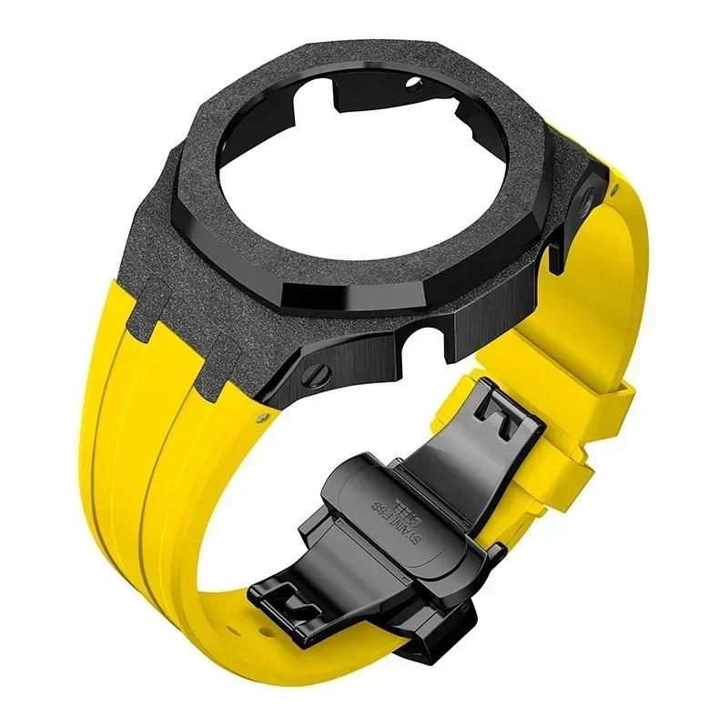 Zestaw modyfikacyjny Gen4 do Casioak GM2100 Metalowa obudowa ze stali nierdzewnej Gumowy pasek Zestaw do modyfikacji Akcesoria Casioak GM-2100 ze śrubami