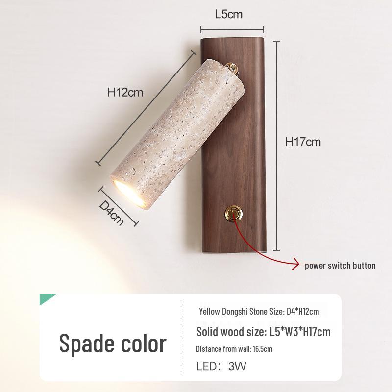 Wabi-sabi Style Yellow Travertine Wall Lamp for Bedroom, Courtyard, or Balcony - Waterproof Outdoor Light.