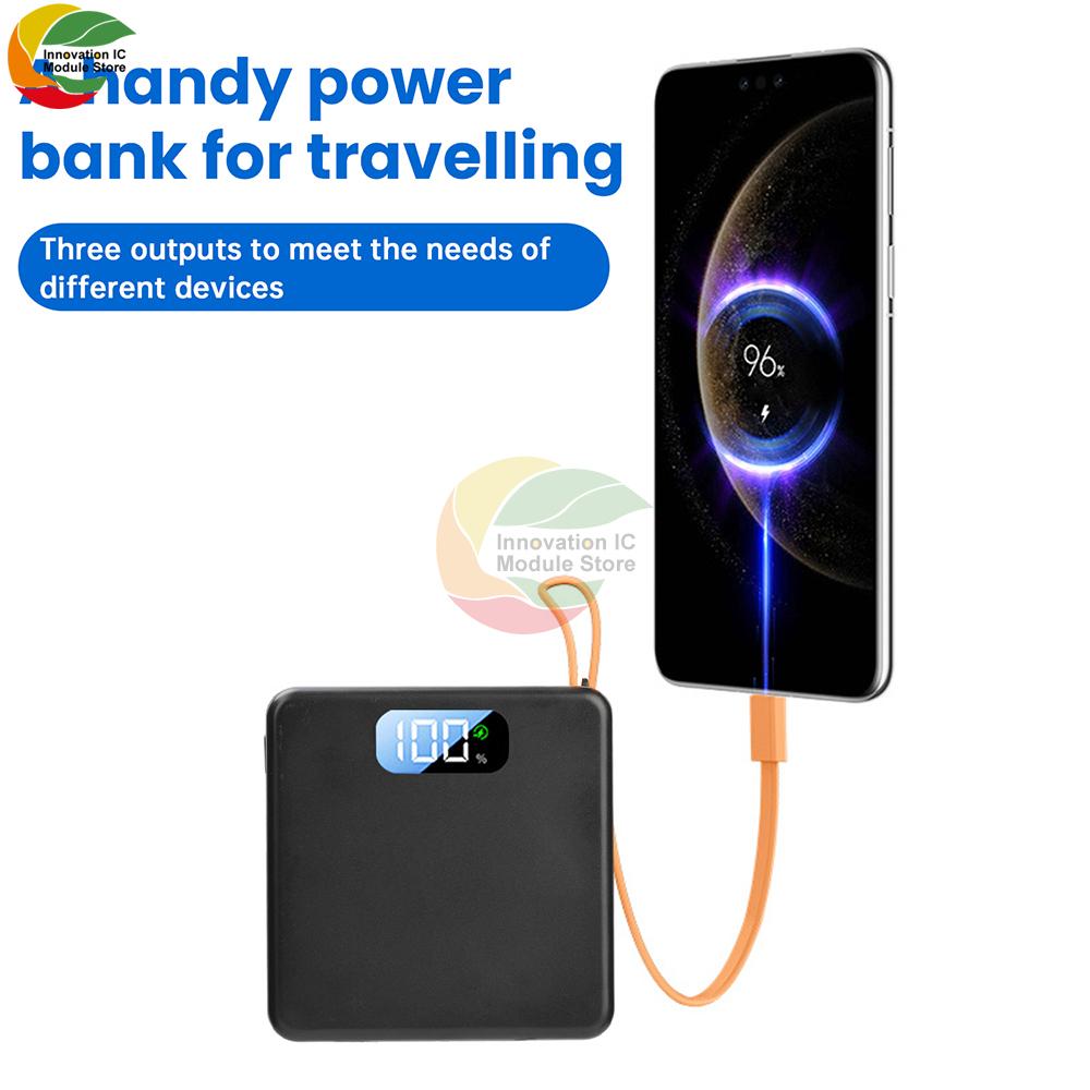 DIY 18611 Battery Box Kit - No Welding 11.1W Fast Charge Power Bank Case with LCD Display, Portable & Removable Design for Mobil