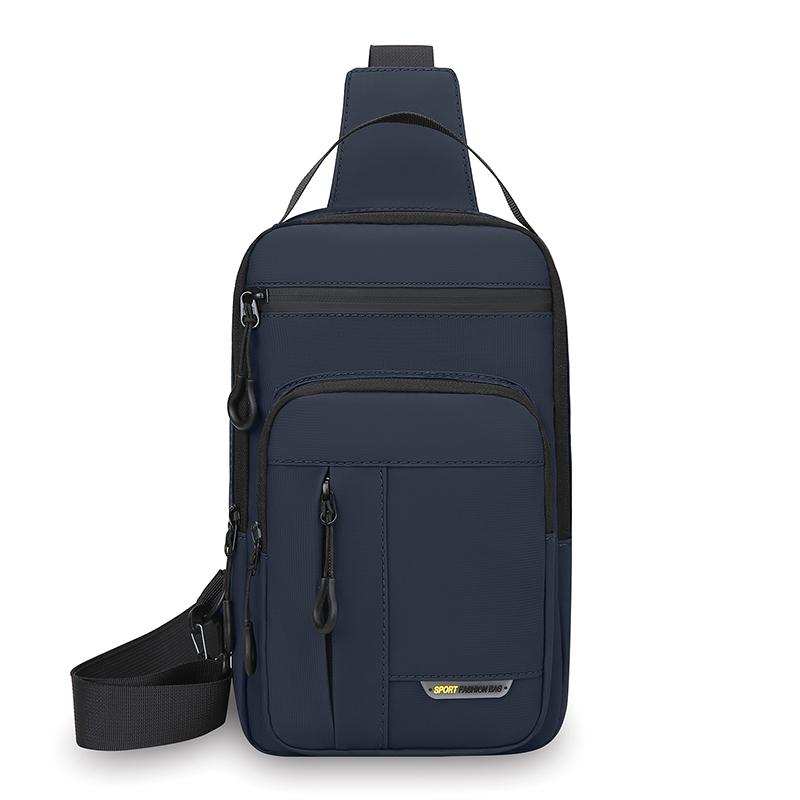 Multi-Layer Men's Chest Bag Handbag Solid Color Shoulder Bag