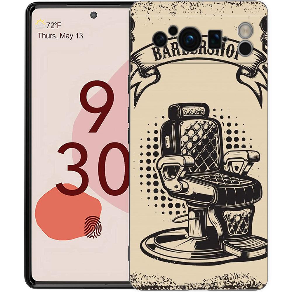 

Barber Shop Hair Stylist tools Phone Case For Google Pixel 9 8 7 6 Pro XL 8A 6A 7A 5G Soft Shockproof TPU Black Cover Pixel 9 Pro XL