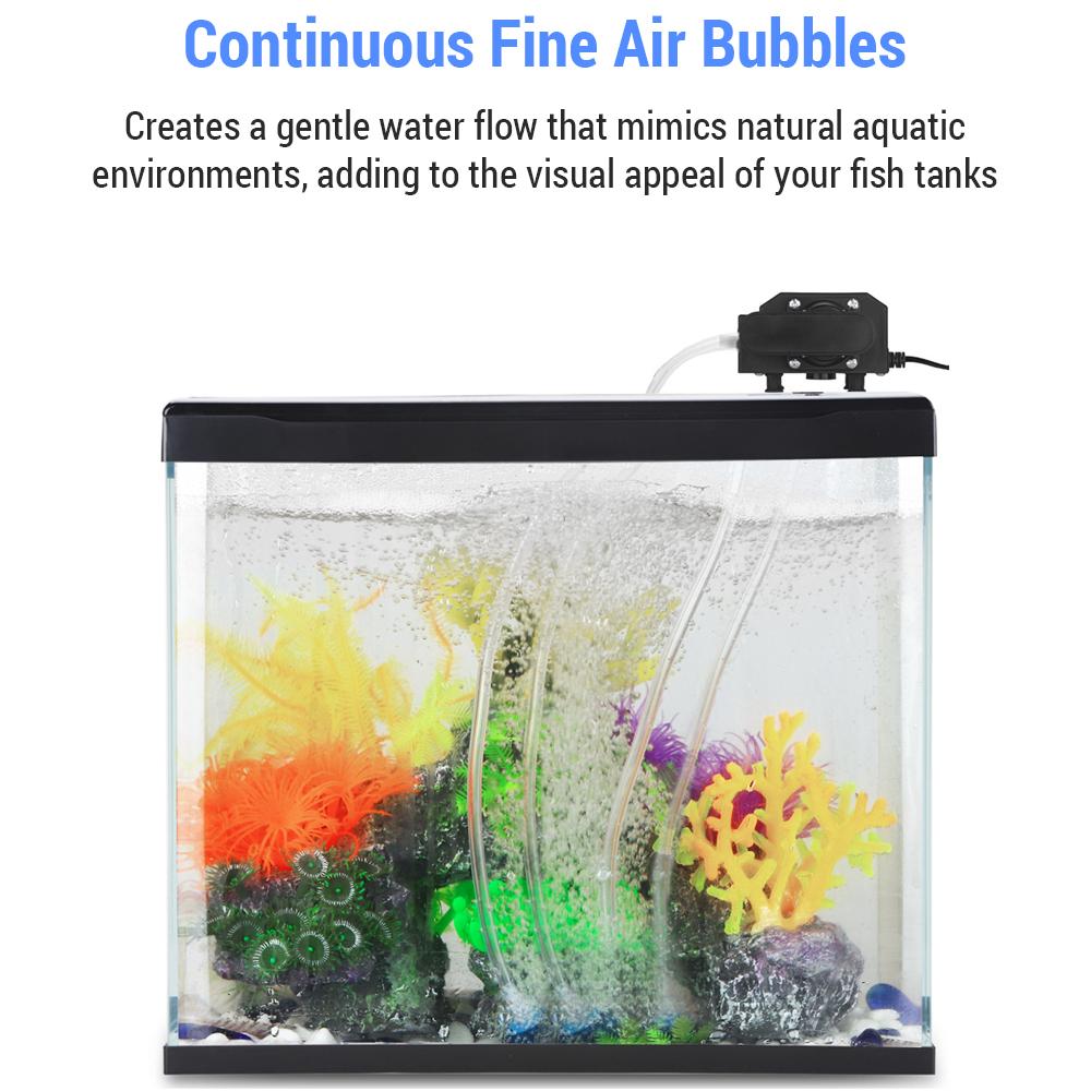 20W/30W Powerful Aquarium Pump Adjustable Fish Oxygen Aerator Pump with 4 Outlets and Accessories