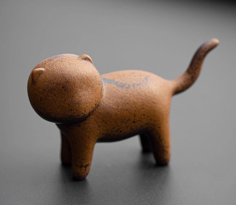 Retro Ceramic Tea Pet Cat Small Tea Play Cover Kung Fu Tea Set Can Raise Tea Ceremony Ornament